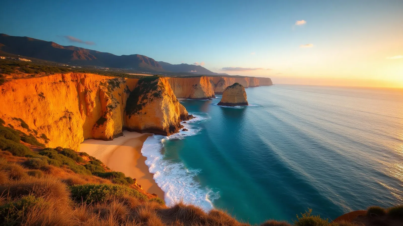 Stunning Portugal coastline with dramatic cliffs and azure ocean