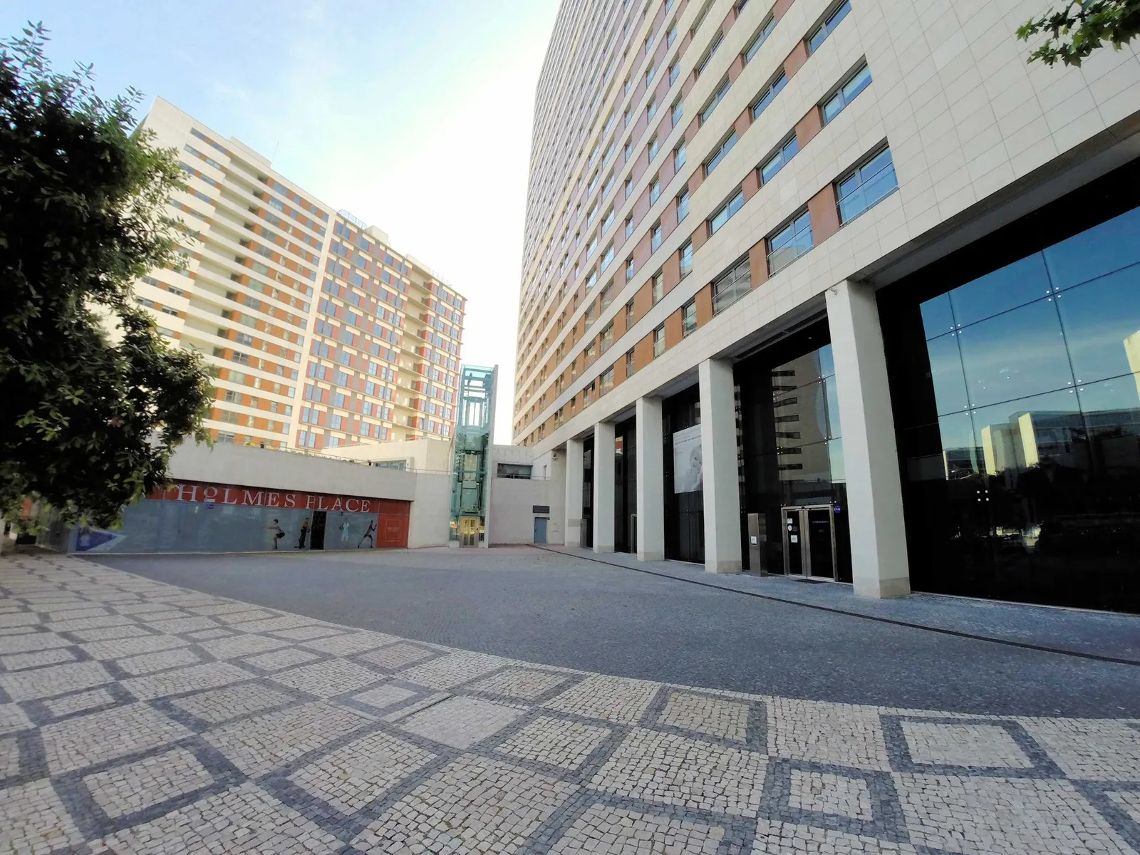 Building street entrance and surroundings