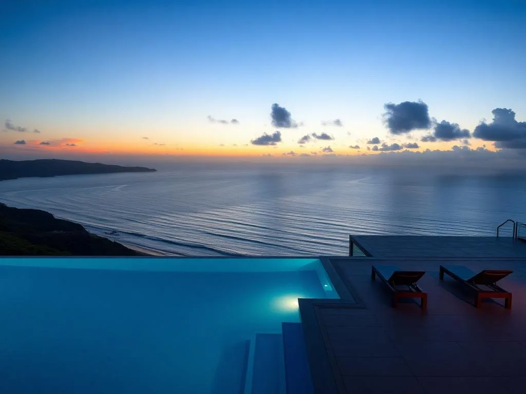 Infinity pool at the Beachfront penthouse, Funchal, Madeira
