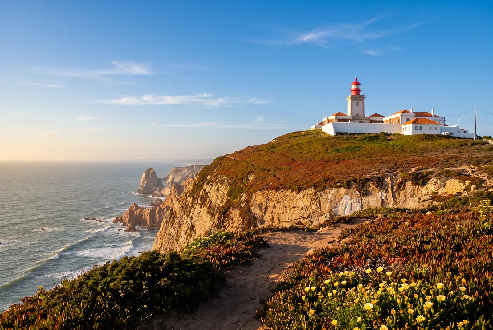 The cliffs and lighthouse of Cabo da Roca, the westernmost point of mainland Europe